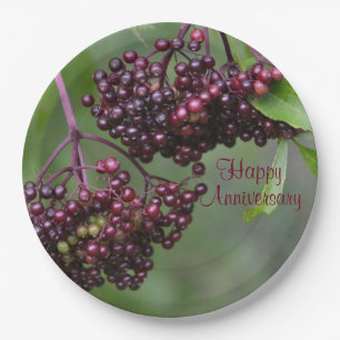 Herbalist Elderberry Anniversary Paper Plate