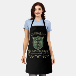 Herbalist green witch magic natural medicine apron