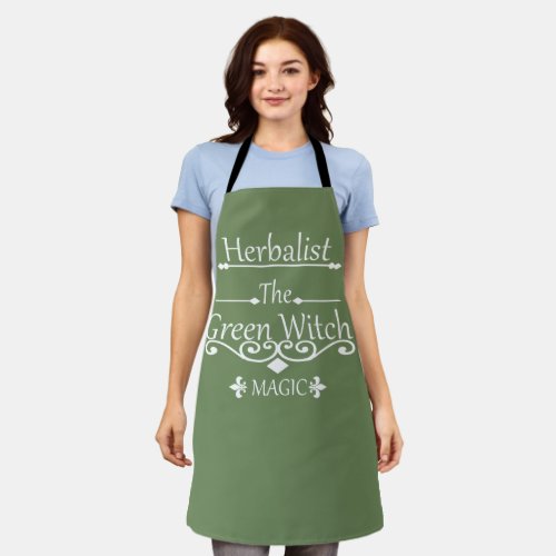 Herbalist green witch magic natural medicine apron