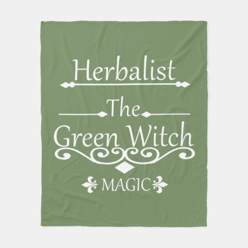 Herbalist green witch magic natural medicine fleece blanket
