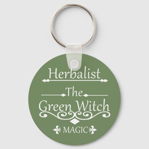 Herbalist green witch magic natural medicine keychain