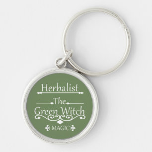 Herbalist green witch magic natural medicine keychain