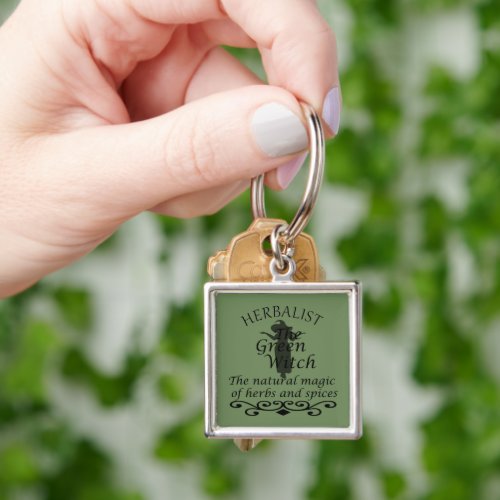 Herbalist green witch magic natural medicine keychain