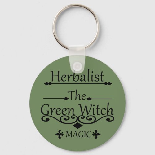 Herbalist green witch magic natural medicine keychain