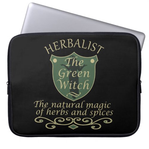 Herbalist green witch magic natural medicine laptop sleeve