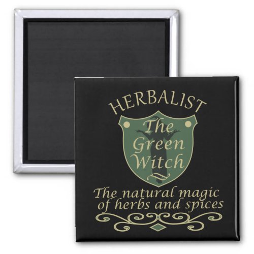 Herbalist green witch magic natural medicine magnet