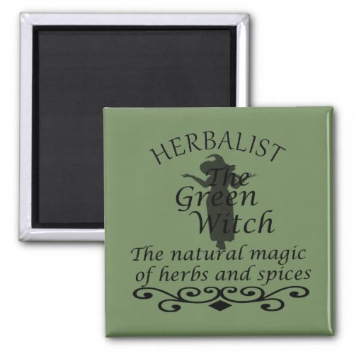 Herbalist green witch magic natural medicine magnet