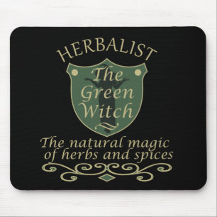 Herbalist green witch magic natural medicine mouse pad