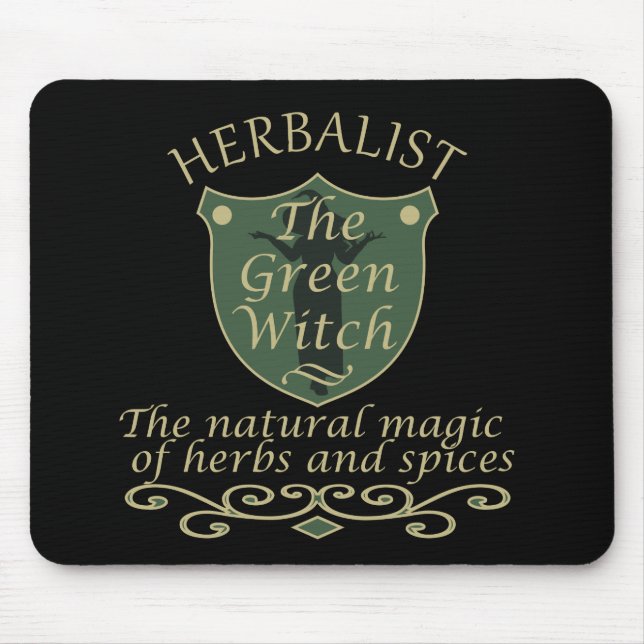 Herbalist green witch magic natural medicine mouse pad (Front)