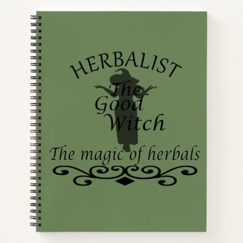 Herbalist green witch magic natural medicine notebook