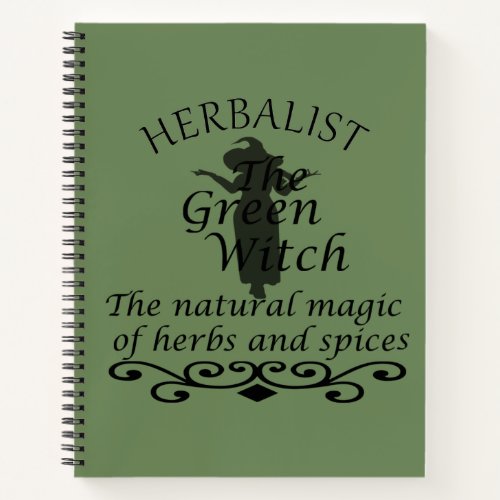 Herbalist green witch magic natural medicine notebook