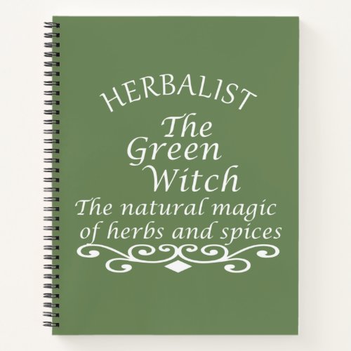 Herbalist green witch magic natural medicine notebook