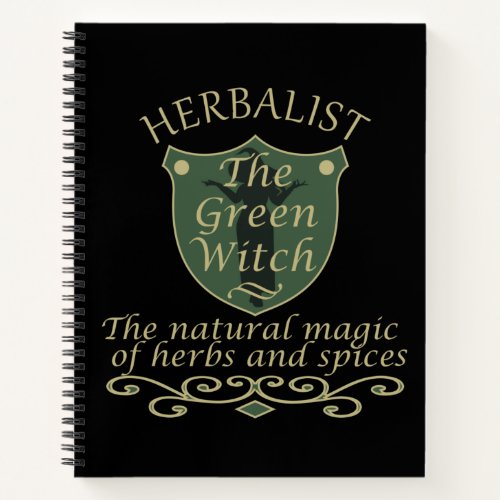 Herbalist green witch magic natural medicine notebook