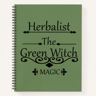 Herbalist green witch magic natural medicine notebook