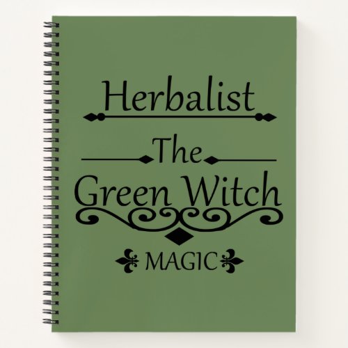 Herbalist green witch magic natural medicine notebook