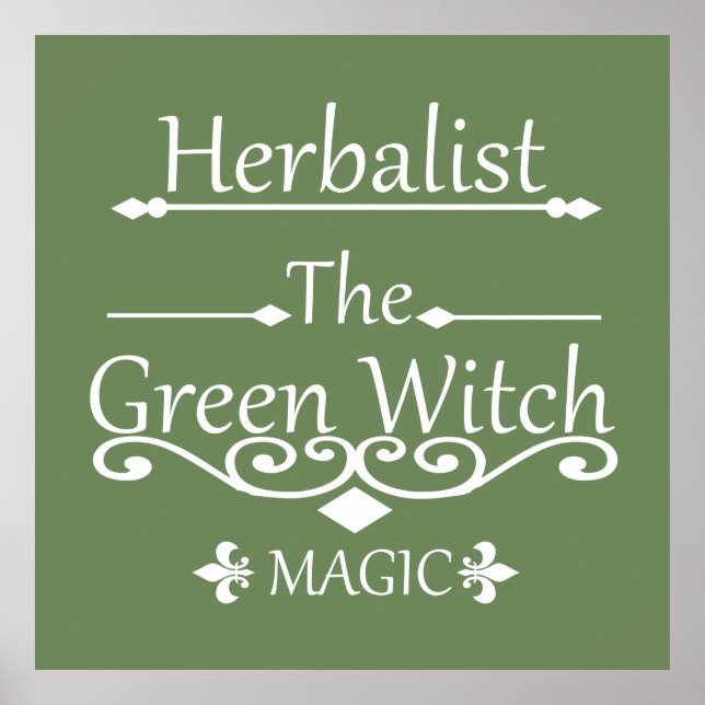 Herbalist green witch magic natural medicine poster (Front)