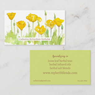 Herbalist Herb Tea Blend California Poppy Flowers Business Card