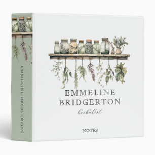 Herbalist Herbal botanical Notes Binder