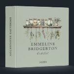 Herbalist Herbal botanical Notes Binder<br><div class="desc">A simple modern minimalist herbalist or apothecary for notes and formulations,  featuring hanging watercolor herbs and plants. Rustic and earthy style. Customize with your name and title or theme,  like notes,  formulations,  product ideas.</div>