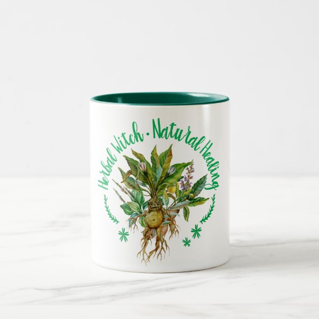 Herbalist Herbalism Herbs Plants Medicine Two-Tone Coffee Mug (Center)