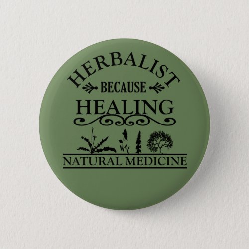 Herbalist natural medicine button