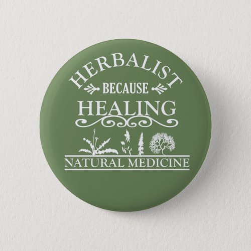 Herbalist natural medicine button