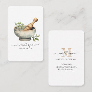 Herbalist Natural Medicine Mortar Pestle  Business Card