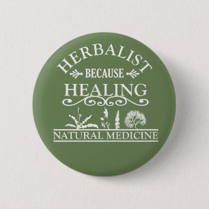 Herbalist natural medicine types of herbals button
