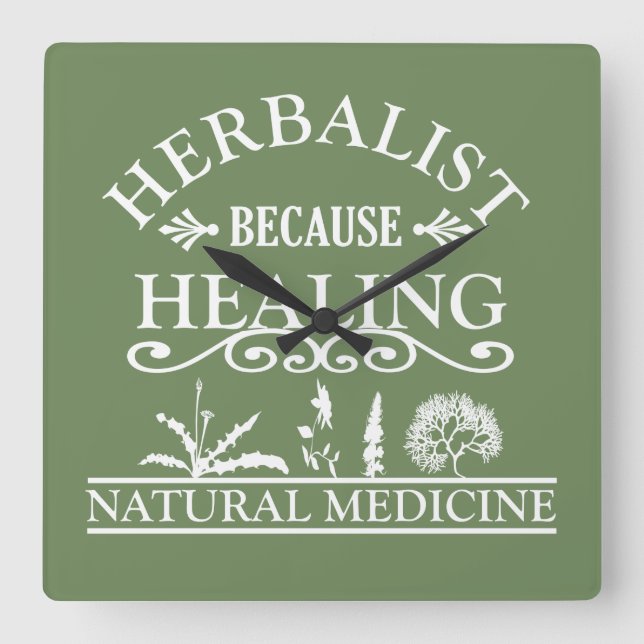 Herbalist natural medicine types of herbals square wall clock (Front)