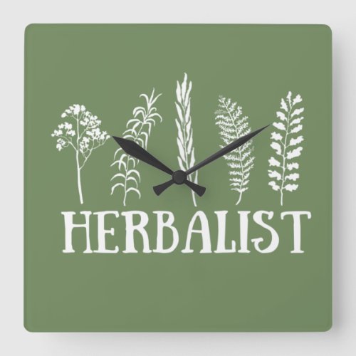 herbalist square wall clock