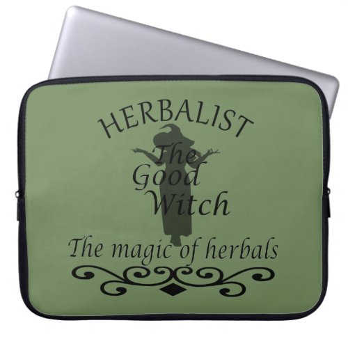 herbalist the green witch laptop sleeve