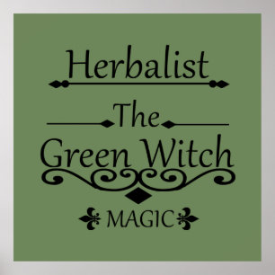 herbalist the green witch magic poster