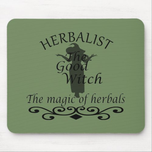 herbalist the green witch mouse pad