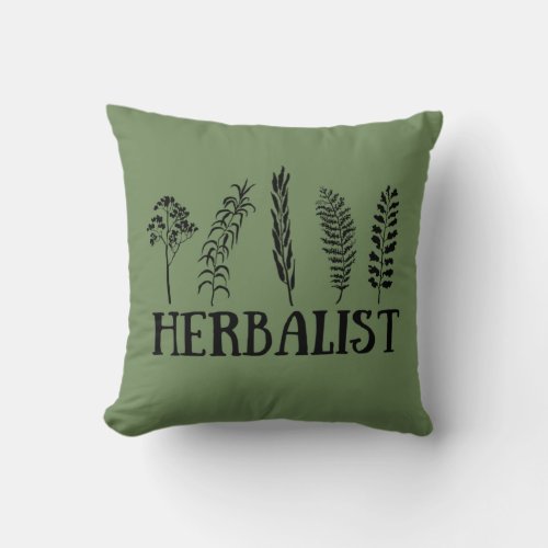 herbalist throw pillow