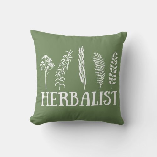 herbalist throw pillow