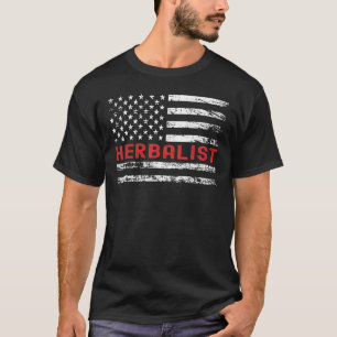 Herbalist USA Flag Profession Retro Job Title T-Shirt