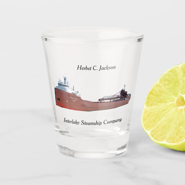 Herbert C. Jackson shot glass (Front)