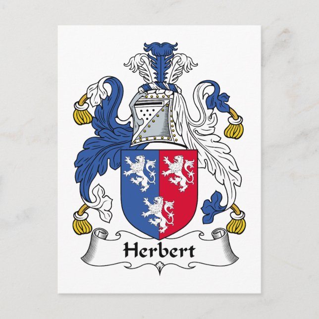 Herbert Family Crest Postcard (Front)