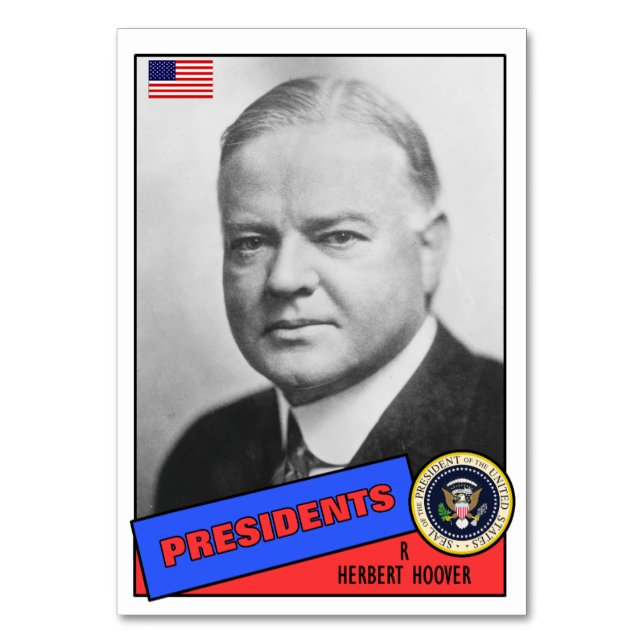 Herbert Hoover Baseball Card (Front)