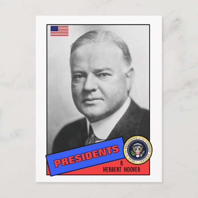 Herbert Hoover Baseball Card (Front)