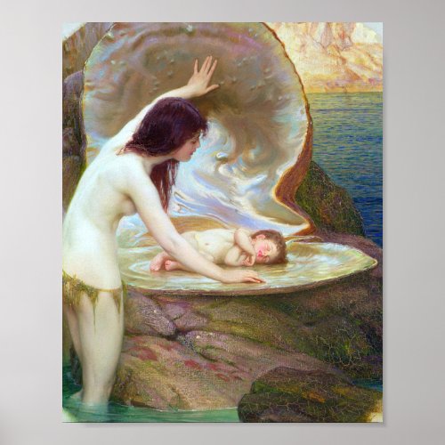 Herbert James Draper _ A Water Baby 1900 Poster