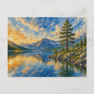 Herbert Mountain Lake at Sunset,  Postcard