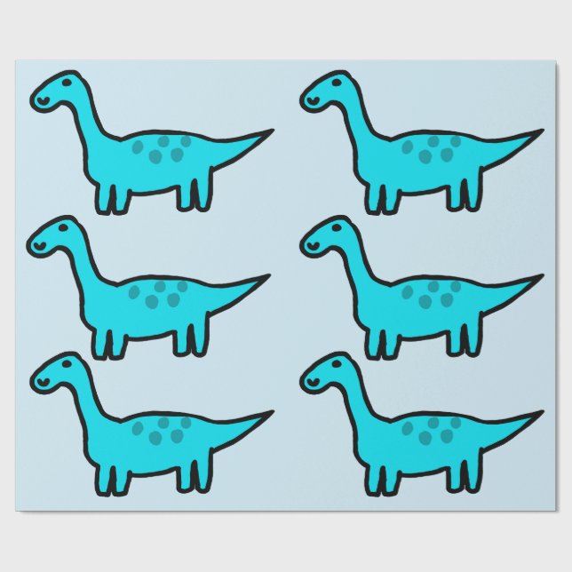 Herbert the Blue Dinosaur Wrapping Paper (Flat)