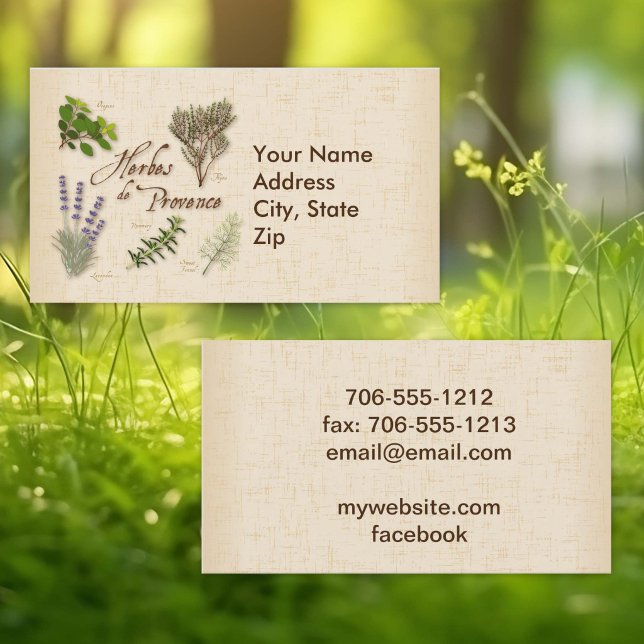 Herbes de Provence Business Card (Herbes de Provence Business Card. Personalize with your custom text. )