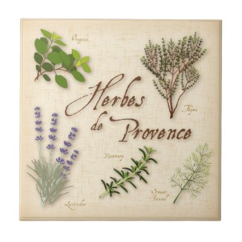 Herbes De Provence Ceramic Tile by pomegranate_gallery at Zazzle