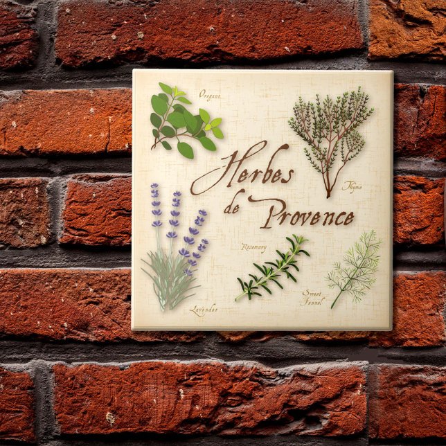 Herbes de Provence Ceramic Tile (Herbes de Provence Ceramic Tile, features sweet lavender, rosemary, fennel, oregano, thyme for cooks)