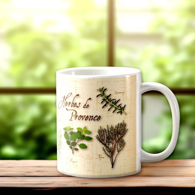 Herbes de Provence Mug (Herbes de Provence Mug, a popular blend of aromatic herbs from southwest France for gourmet chefs.)