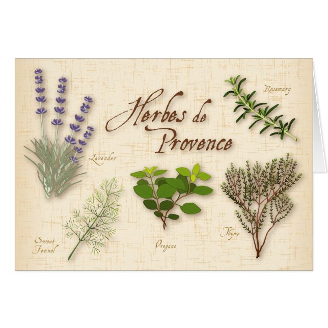 Herbes de Provence Recipe Greeting Card (Front Horizontal)