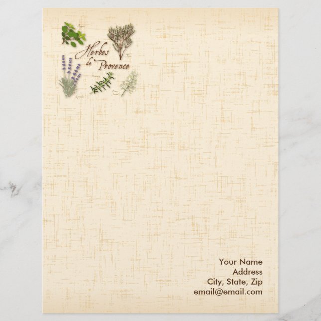 Herbes de Provence Stationery Paper (Front)