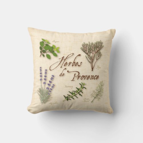 Herbes de Provence Throw Pillow